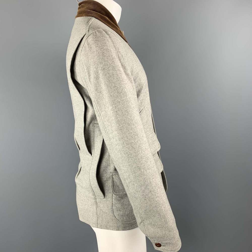 RALPH LAURENLight Grey Heather Brown Corduroy Collar Hunter Jacket - Picture 6 of 10
